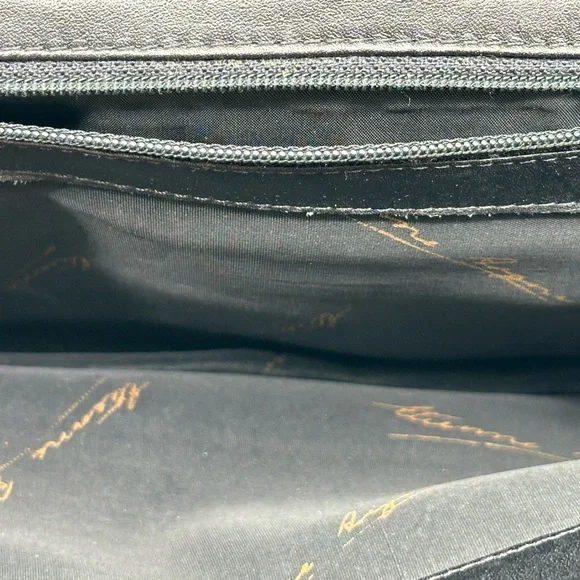 Etienne AIGNER Vintage Genuine Soft Buttery Leather Woven Crossbody Black Bag - Picture 11 of 16